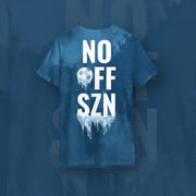 Blue tie-dye Frost Performance Tee with NO OFF SZN in white lettering and a frozen soccer ball